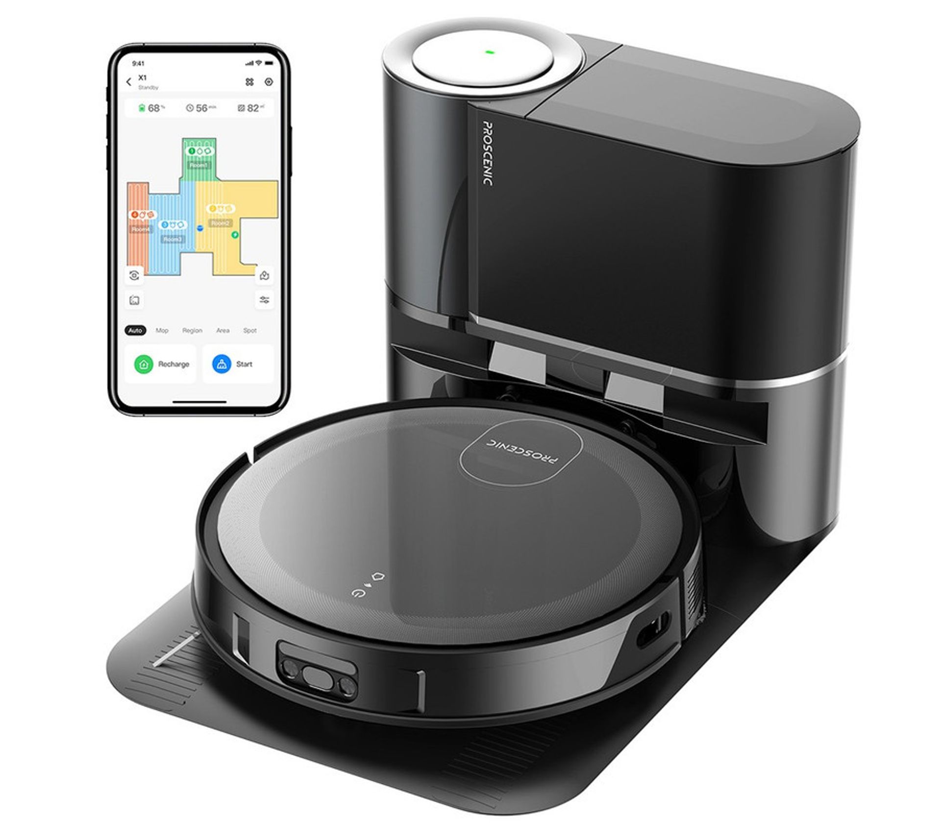 Aspirateur Robot Auto-vidange 3000Pa - Contrôle Par Appli Et Alexa - Neuf