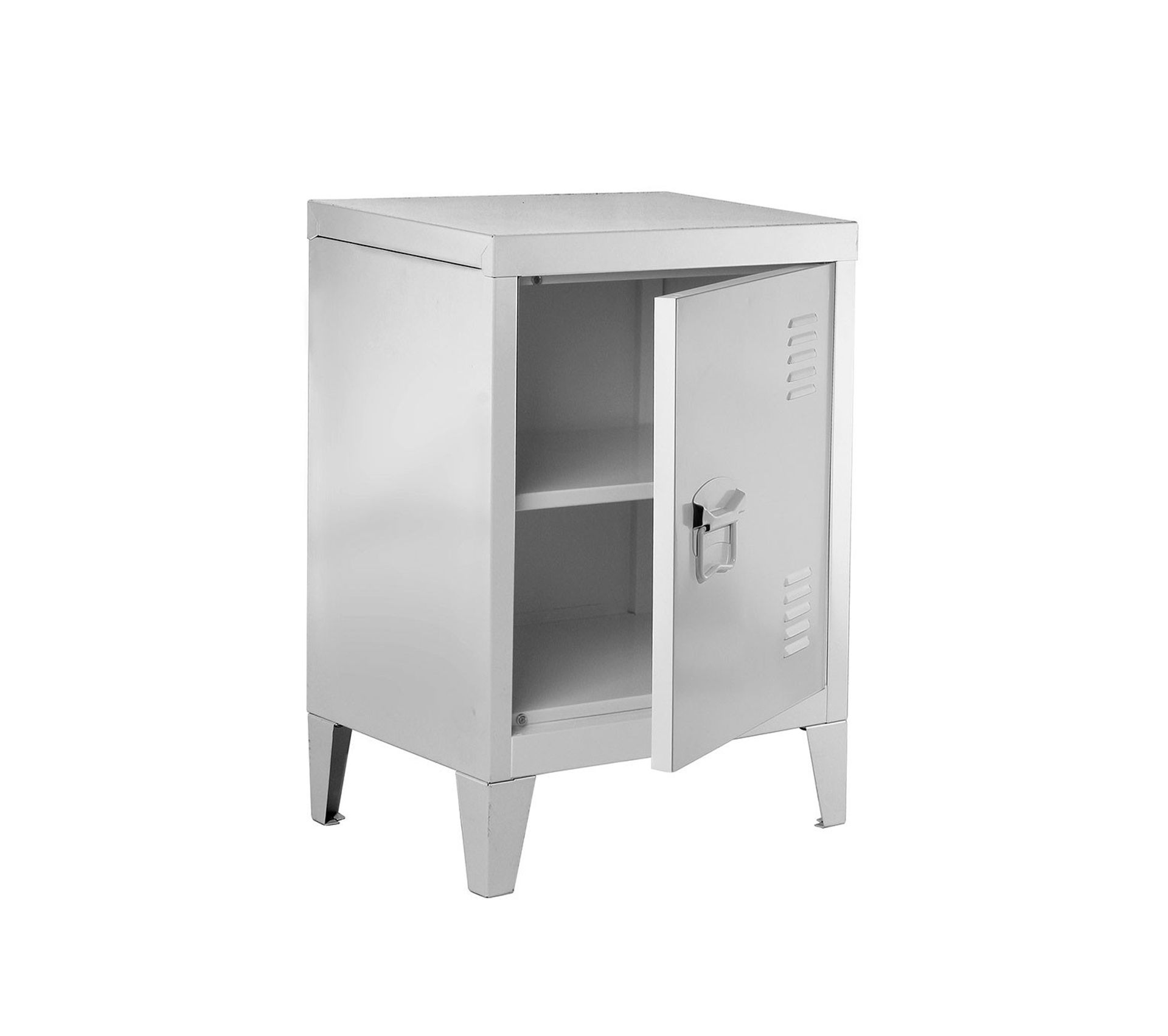 Graves Meuble De Rangement En Métal Blanc L 30 X P 40 Cm X H 57 Cm