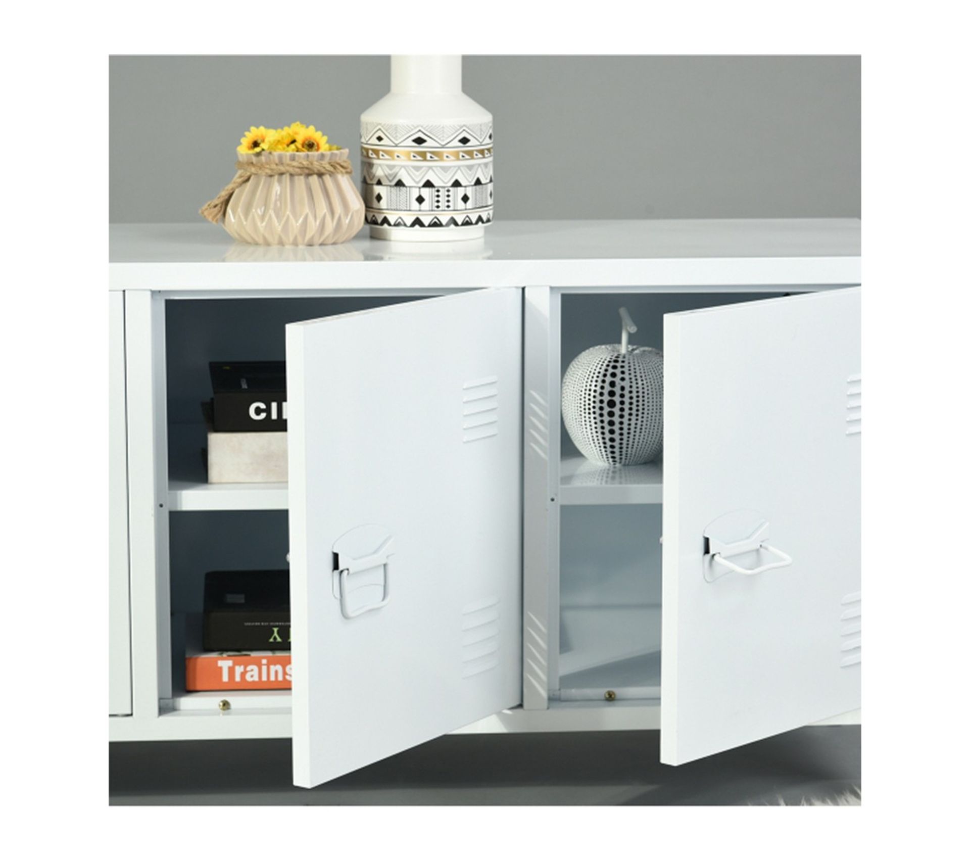 Armoire Basse En Métal 3 Portes blanc Buffet BUT