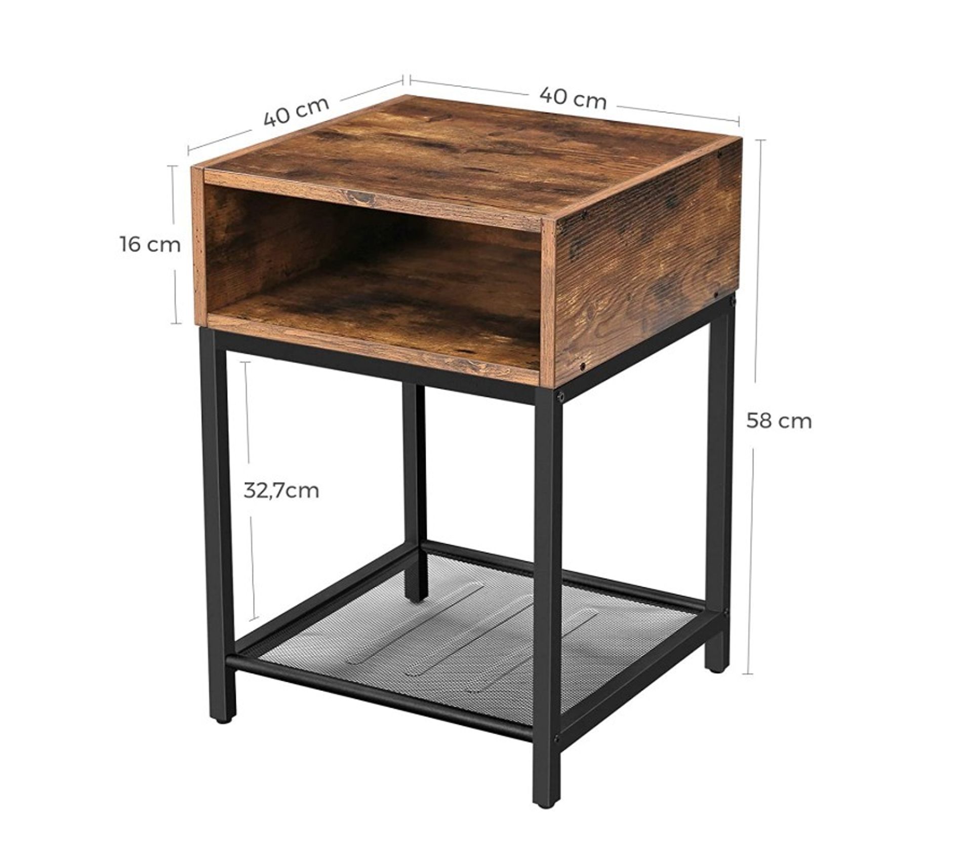 Table De Chevet Métal Et Bois 1 Niche Naturel Fonce Table de chevet BUT