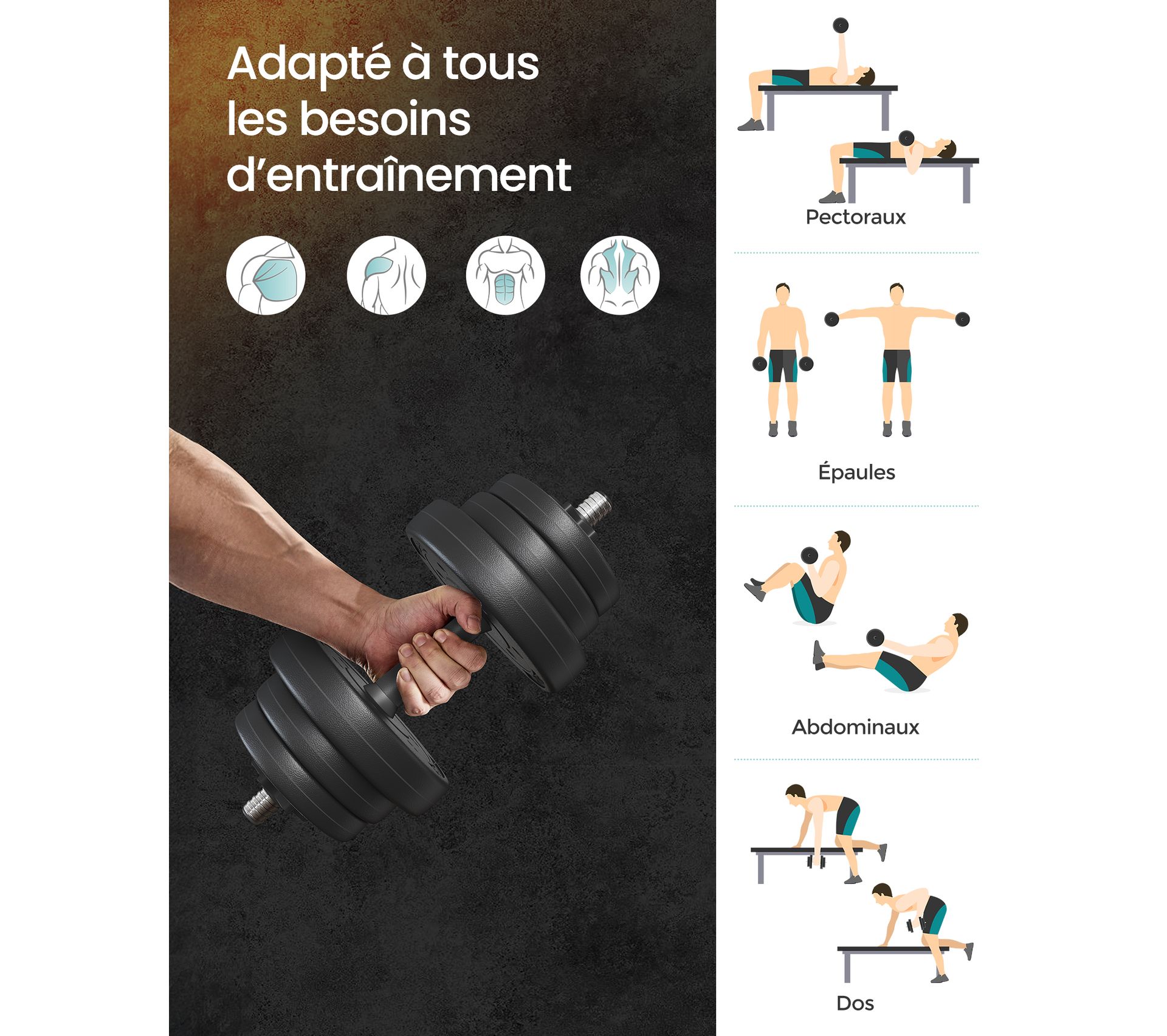 Sac De Sable Ajustable Pour Fitness – Poids Réglable 2 Kg, Poignée, Toile Robuste | Yoga, Musculation, équilibre