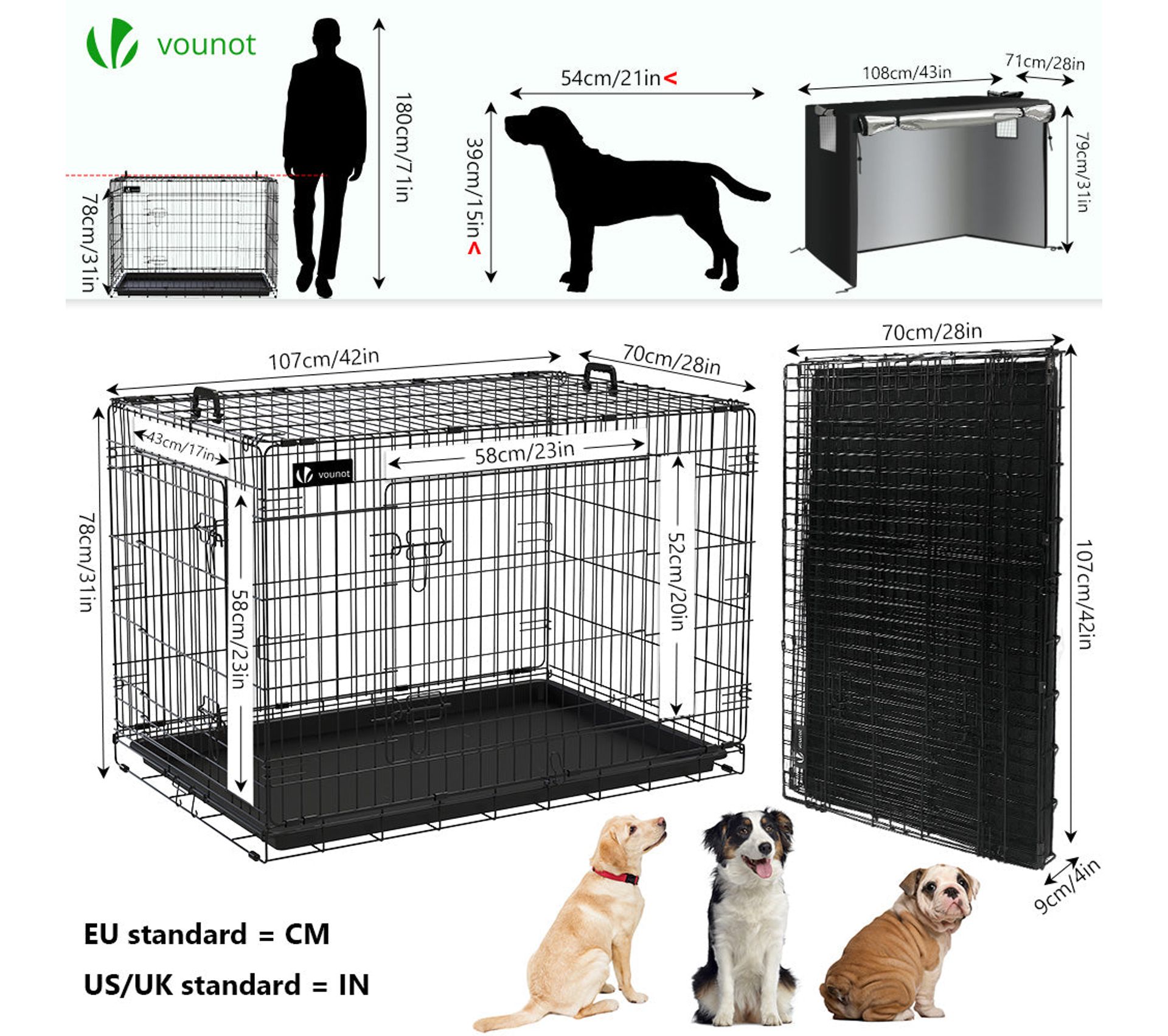 Niche Pour Chien/cat COSTWAY 66.5x52x60 Cm - Porte Verrouillable, Toit Incliné, Aérations - Pour Intérieur/extérieur