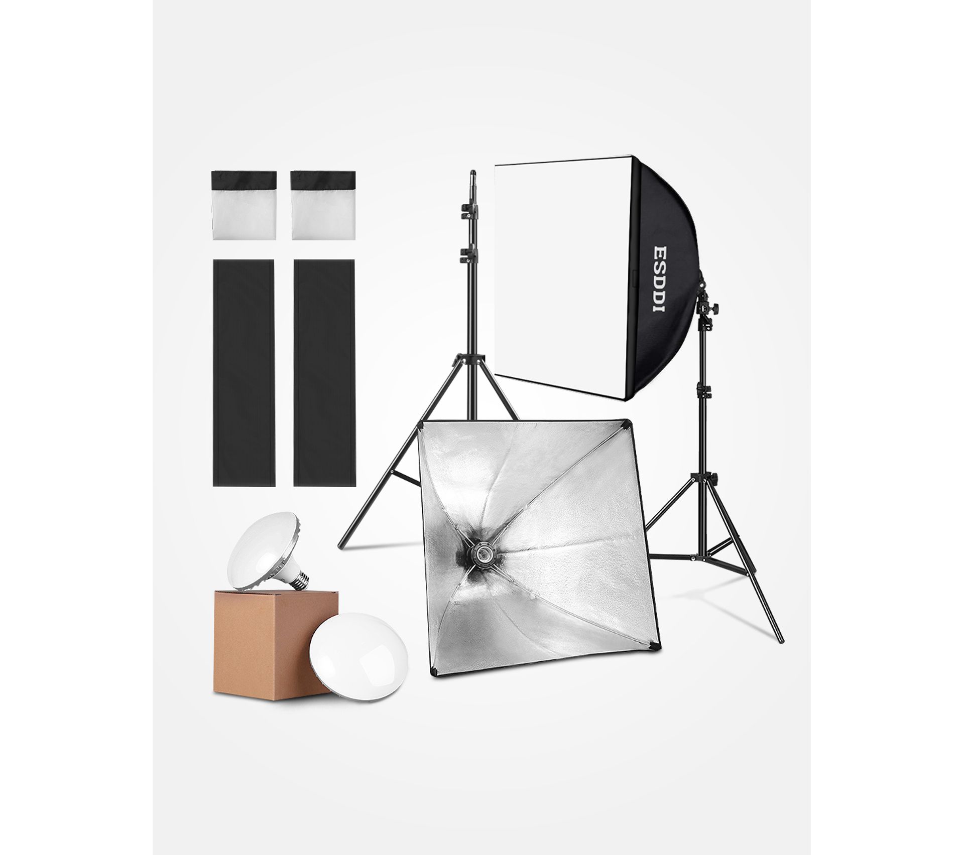 Softbox Eclairage Video Esddi Ps070 900w Avec 2 Ampoules LED 5400k E26