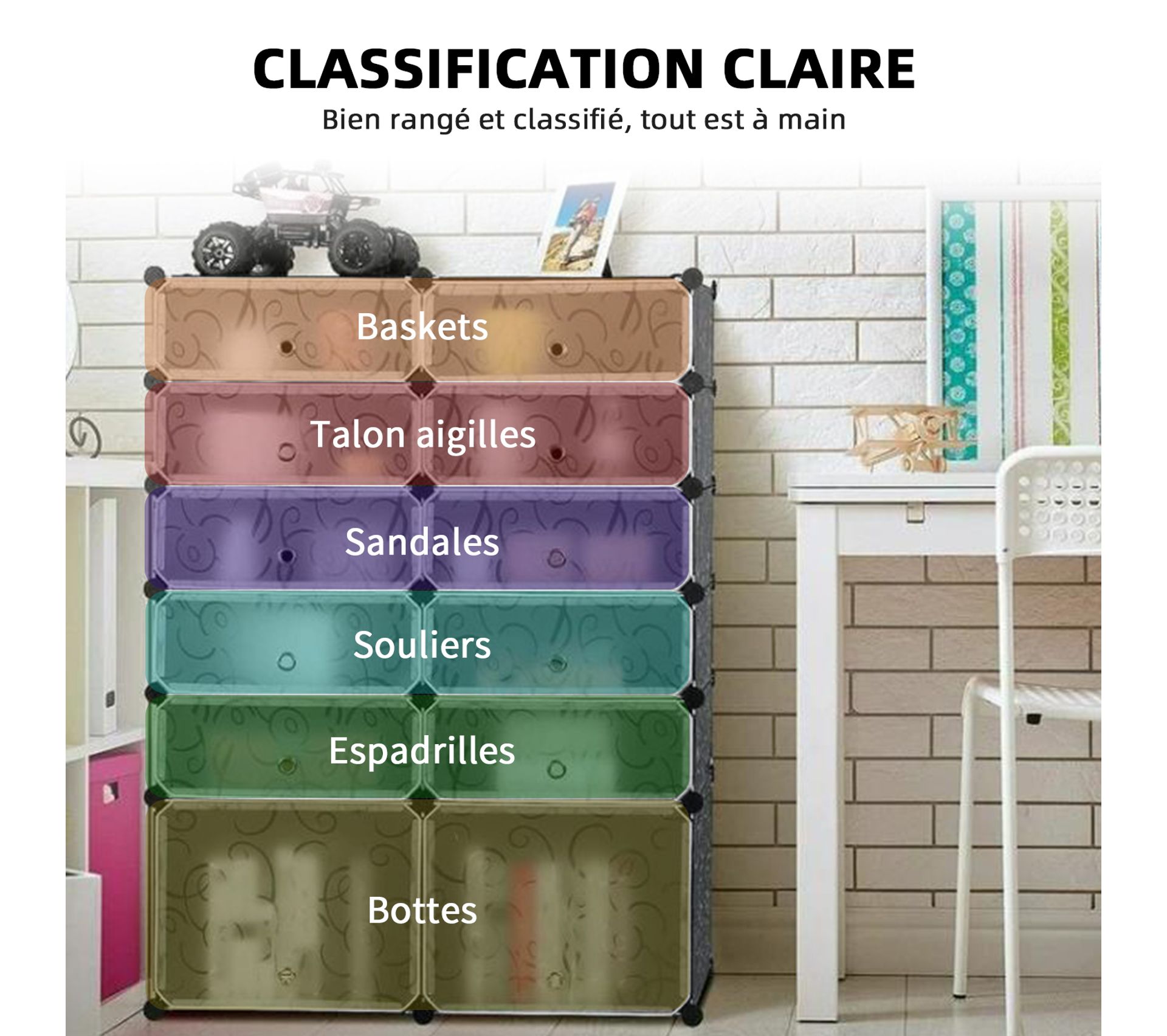 Meuble à Chaussure Diy, Rangement Chaussure De 12 Cubes Avec Portes