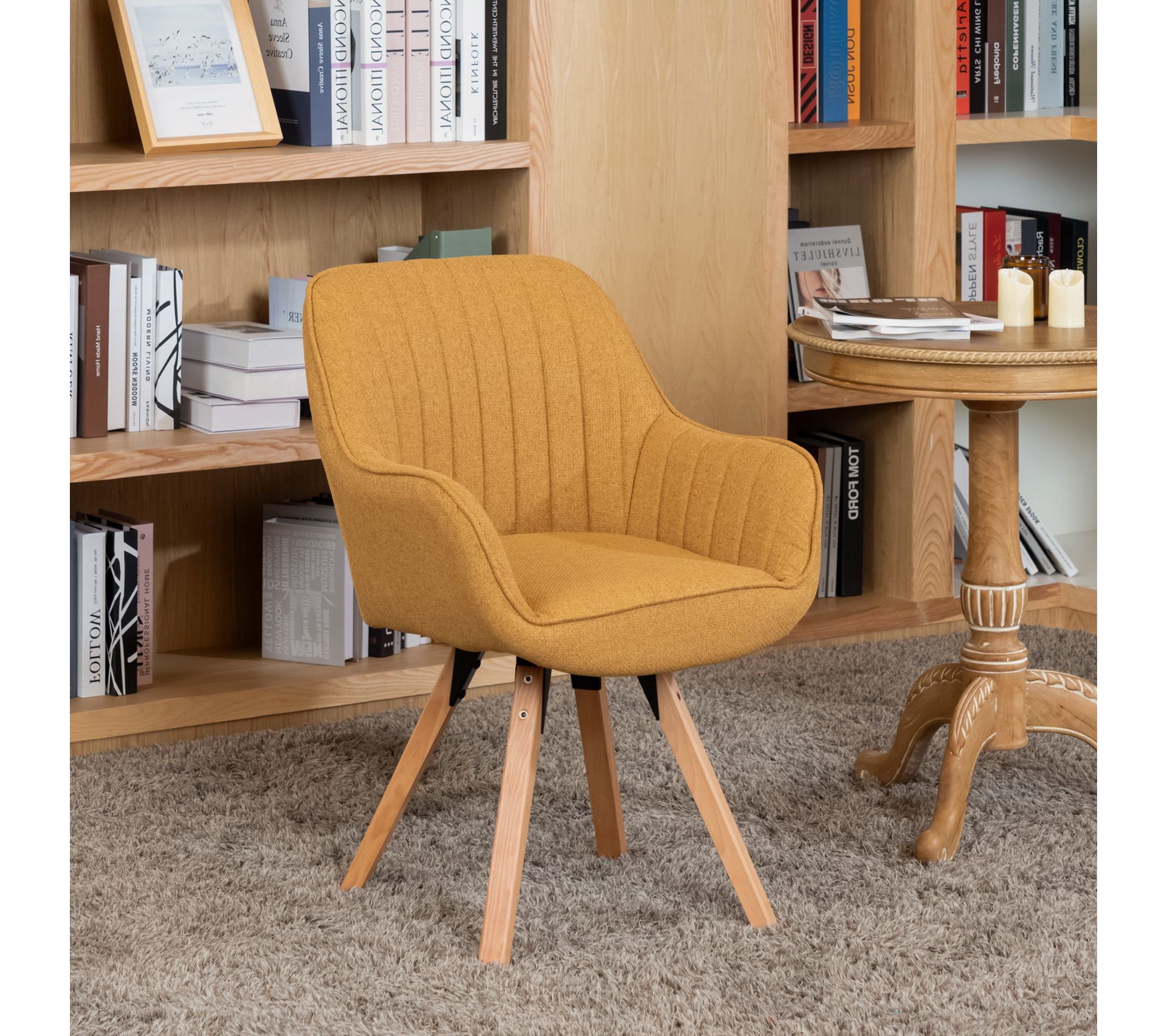 Lot De 2 Chaise Salle à Manger Fauteuil Pivotant Avec Accoudoirs Pieds ...