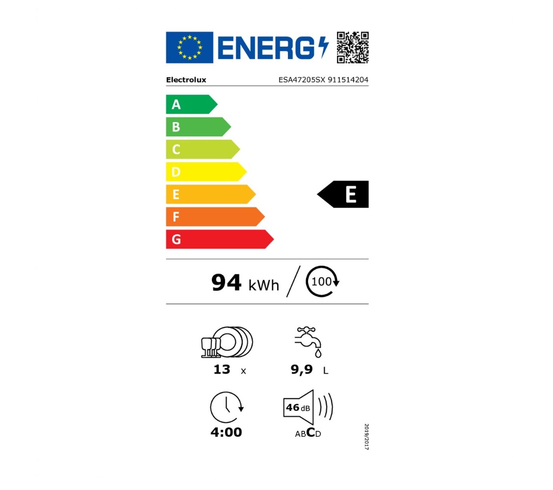 Lave-vaisselle Intégré Electrolux EES47400L 60cm | 13 Couverts, AirDry, Satellite Clean, Wi-Fi | Classe C, 44 DB