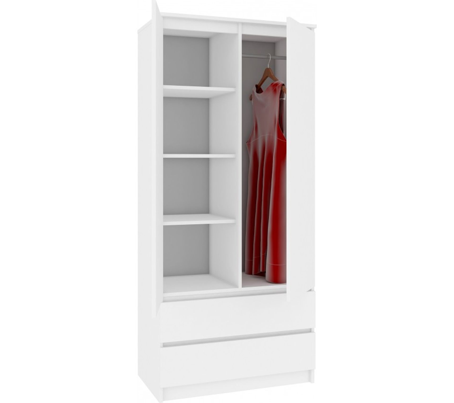 Bianca Armoire Dressing 2 Tiroirs 90x51x180 Blanc Armoire BUT