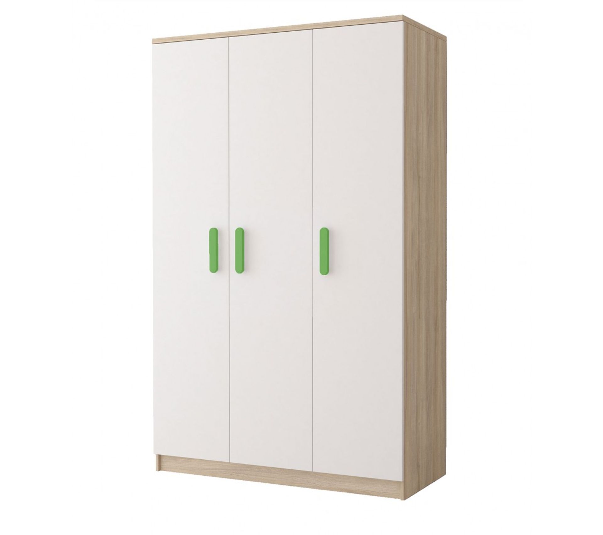 Wollie Armoire Penderie 3 Portes 7 Étagères 120x50x193 Vert Armoire BUT