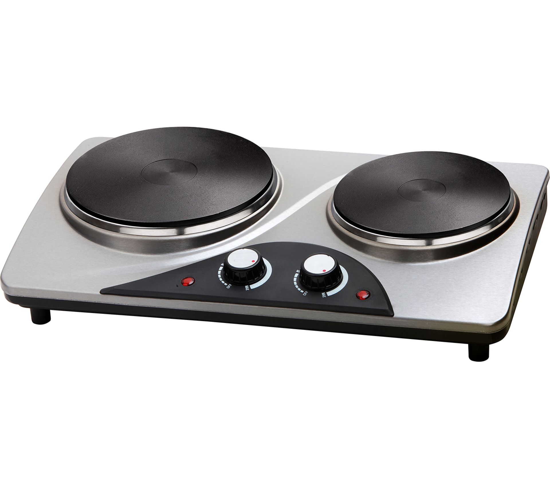 Plaque Électrique Pose Libre Electronics Double Noir, Acier Inoxydable