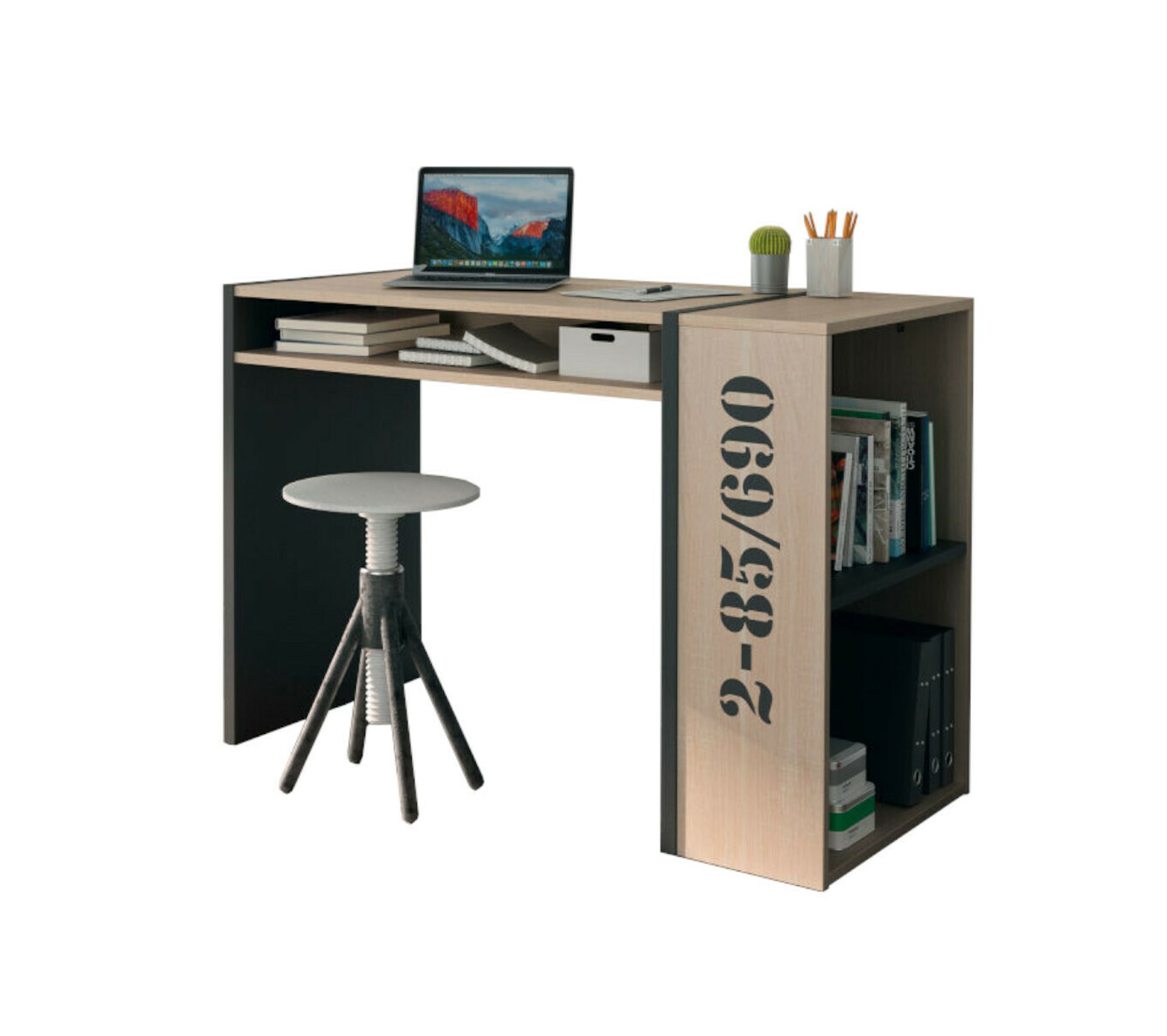 Bureau Enfant Maya Noir Et Chene Bureau Secretaire But