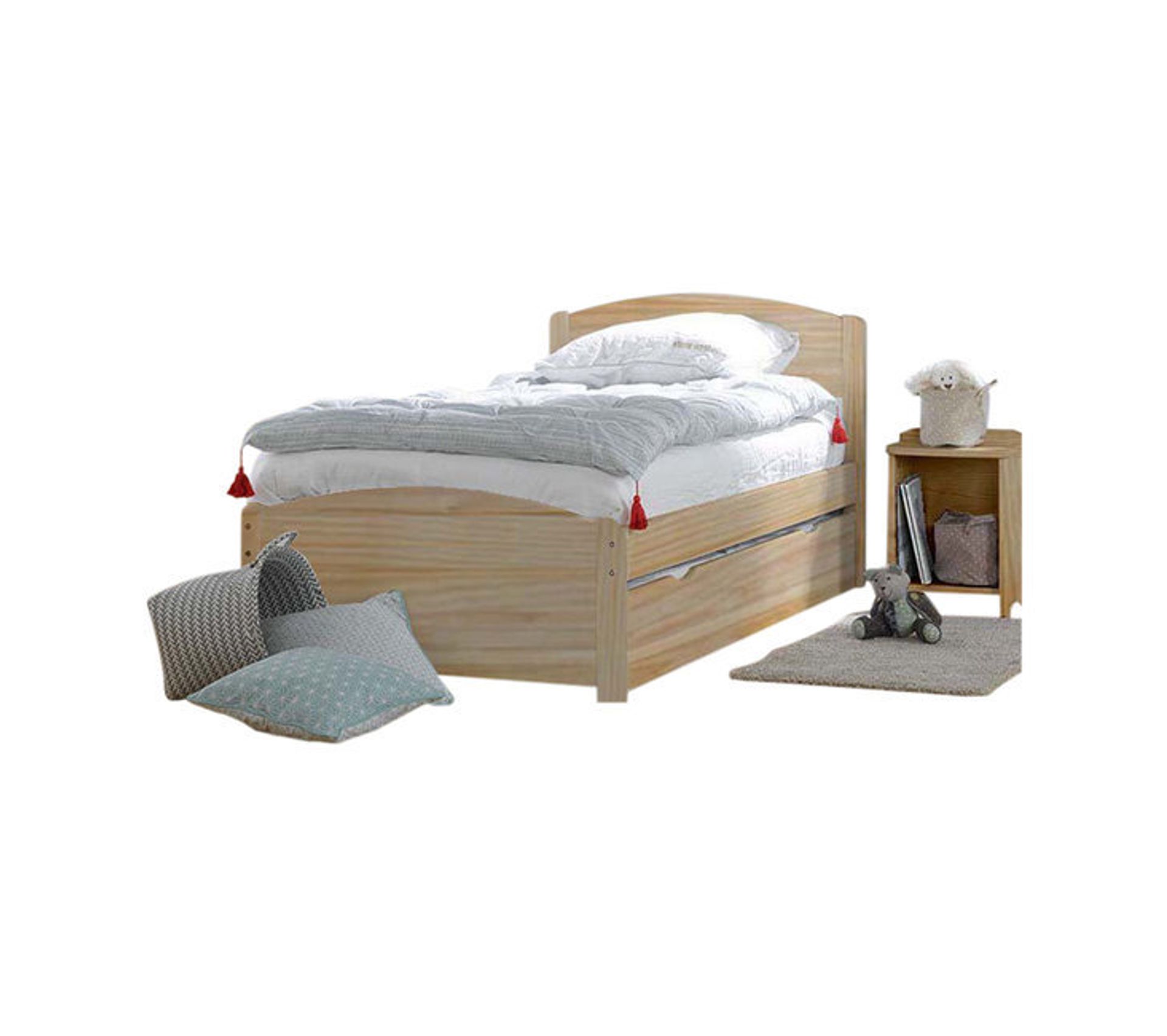 Pack Lit Gigogne Avec 2 Matelas Wild Brut À Peindre 90x200 ...