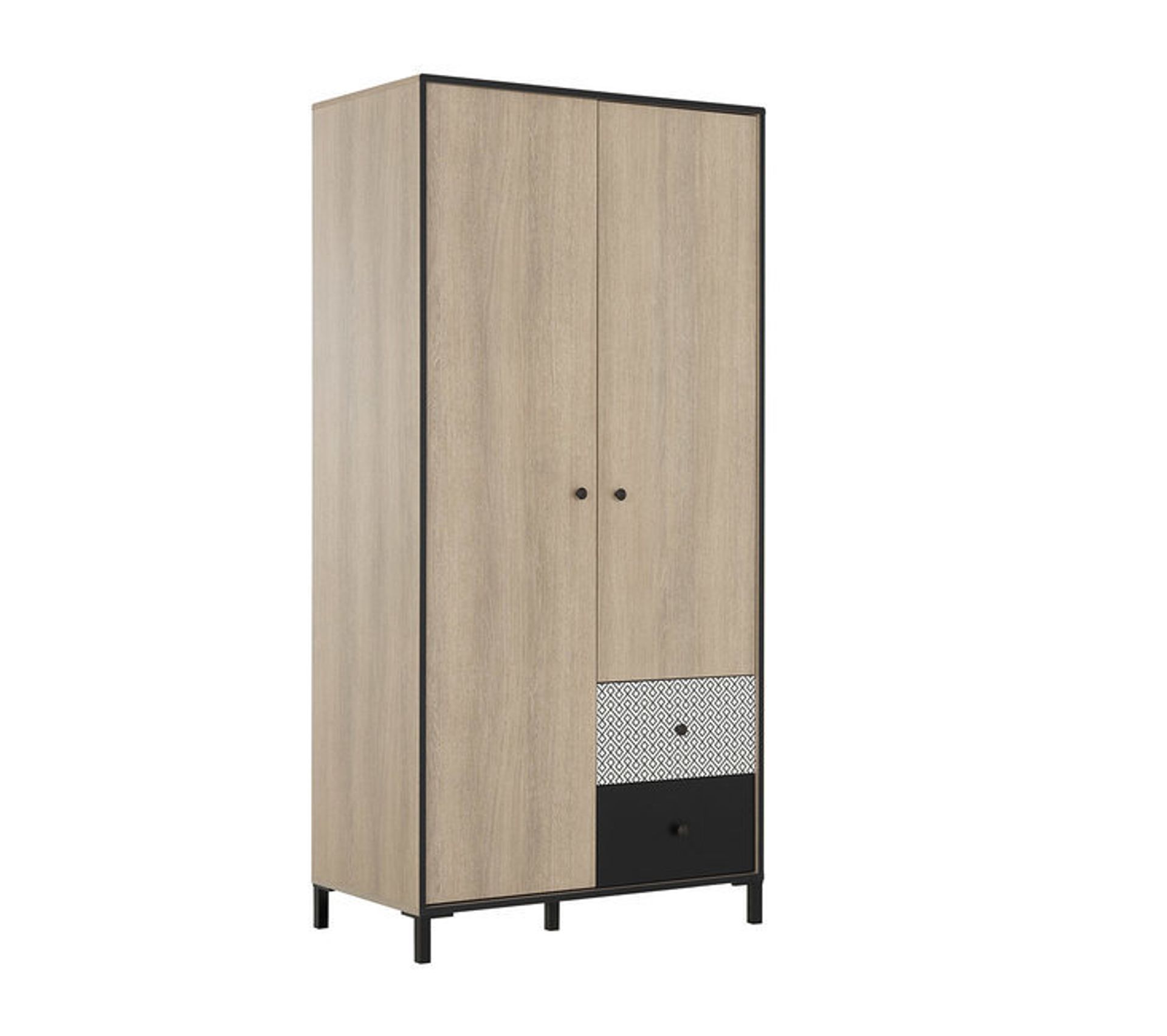 Armoire Rinca Noir Et Chêne Armoire BUT