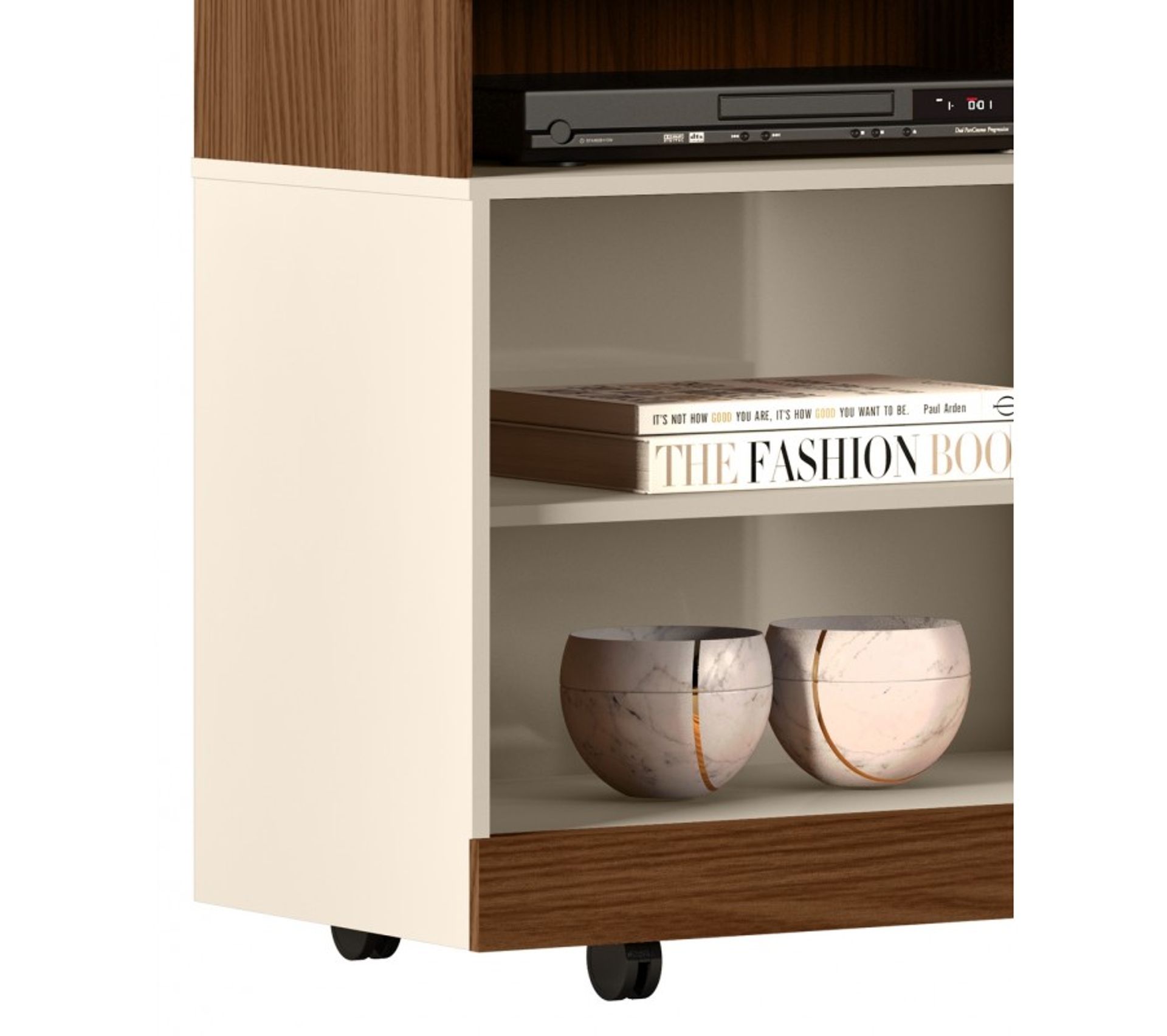 Meuble TV 60 Pouces Maxi Noyer Et Blanc Ecru Meuble TV BUT