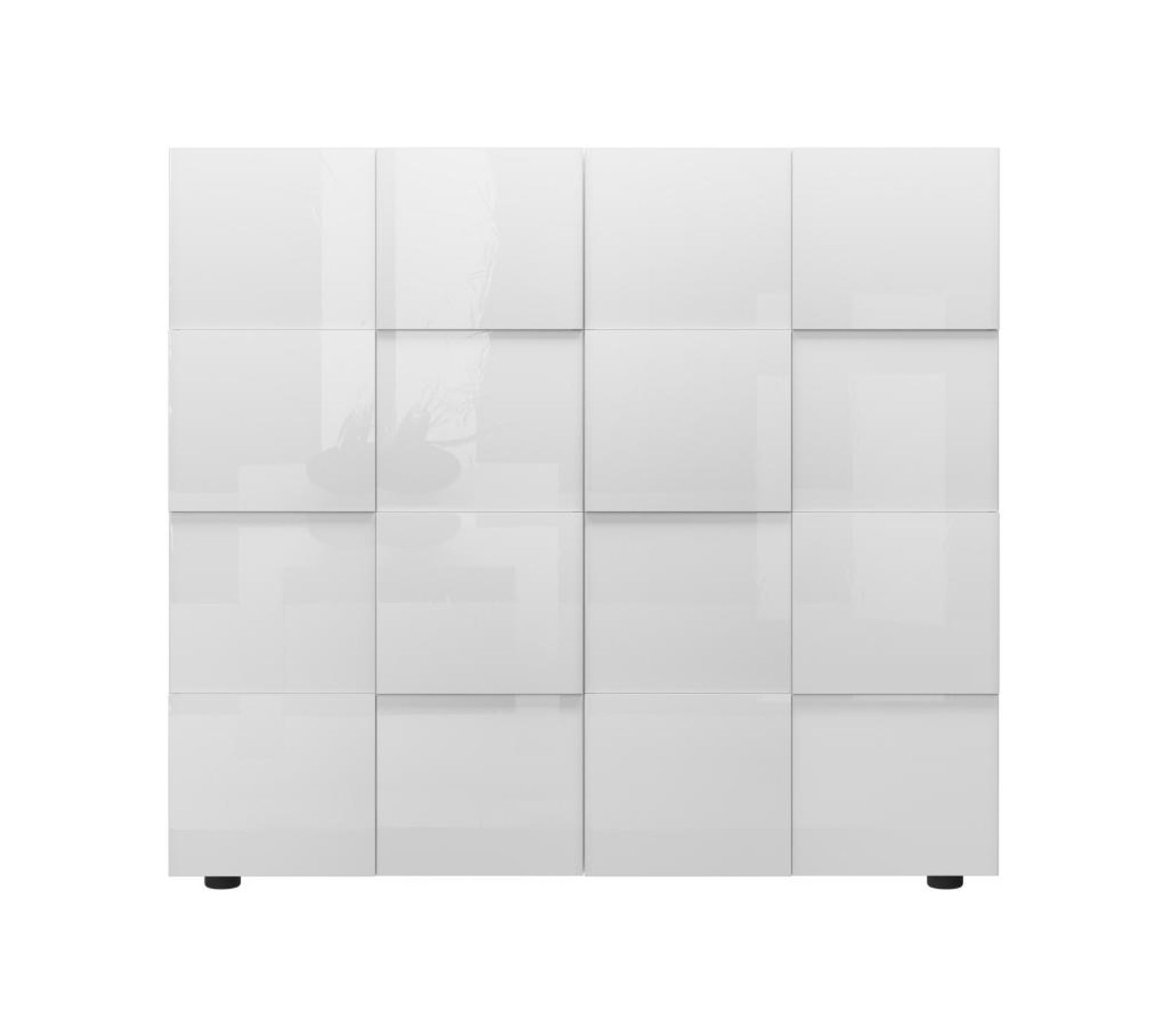 Buffet CALISTO Blanc Laqué Avec LEDs – 2 Portes, 2 Tiroirs, Design Contemporain Et Fabrication Européenne