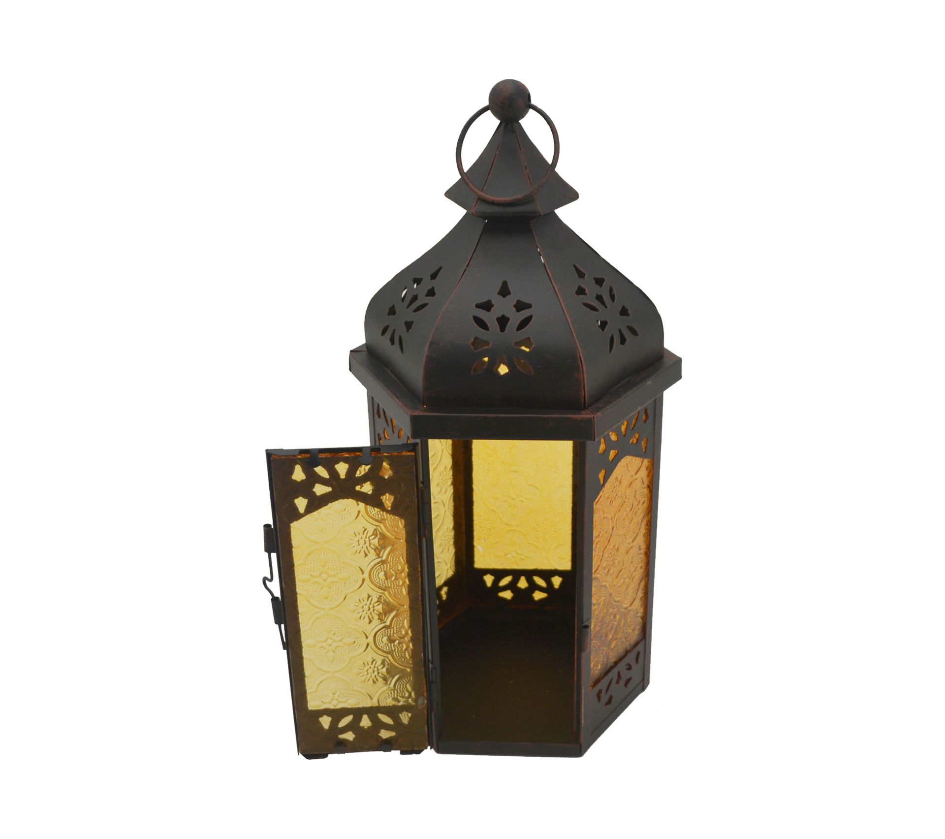 Lanterne Bougeoir Suspendue En Métal Blanc Et Or - Design Ajouré Vintage - Pour Jardin, Balcon, Déco D'intérieur Ou Noël
