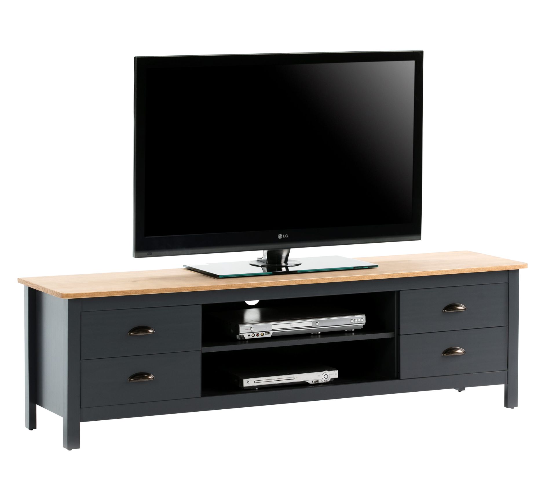 meuble tele bois gris