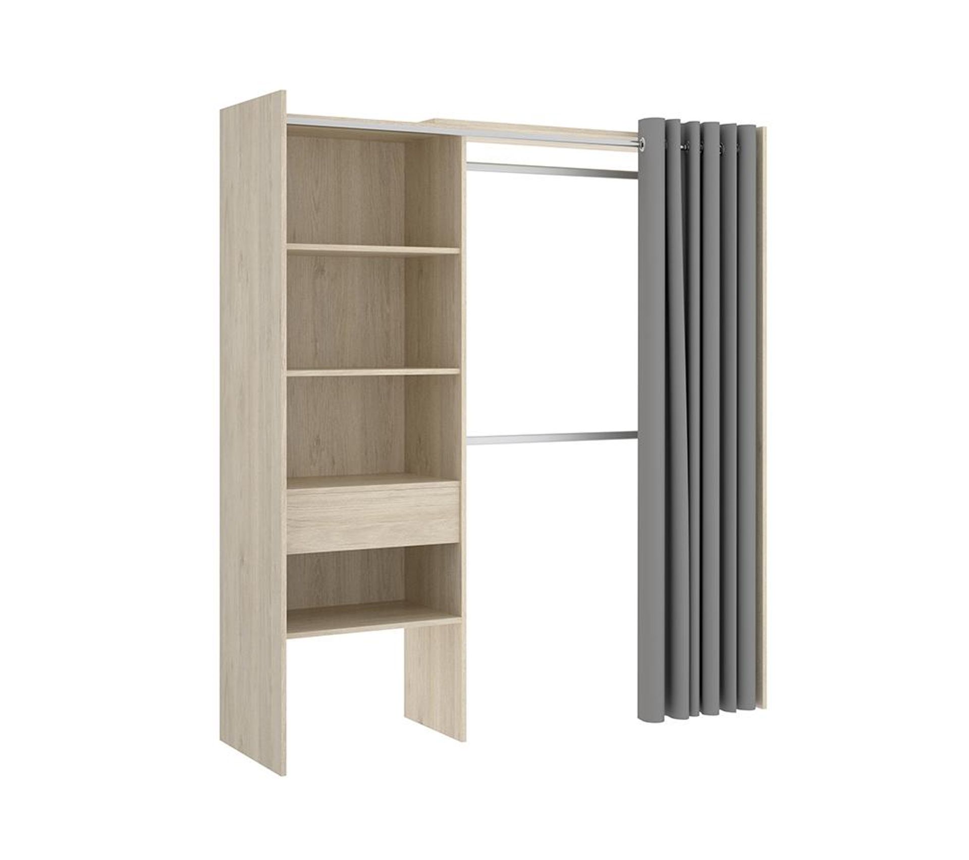 Dressing Extensible Laurent L.110/160 Cm Coloris Chêne Et Gris