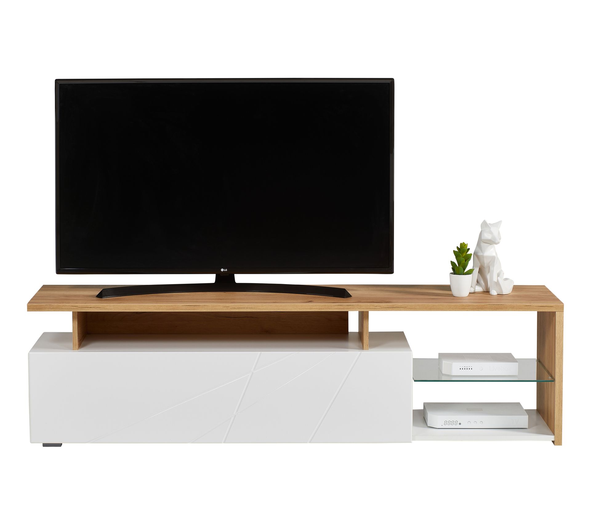 meuble tele chene et blanc