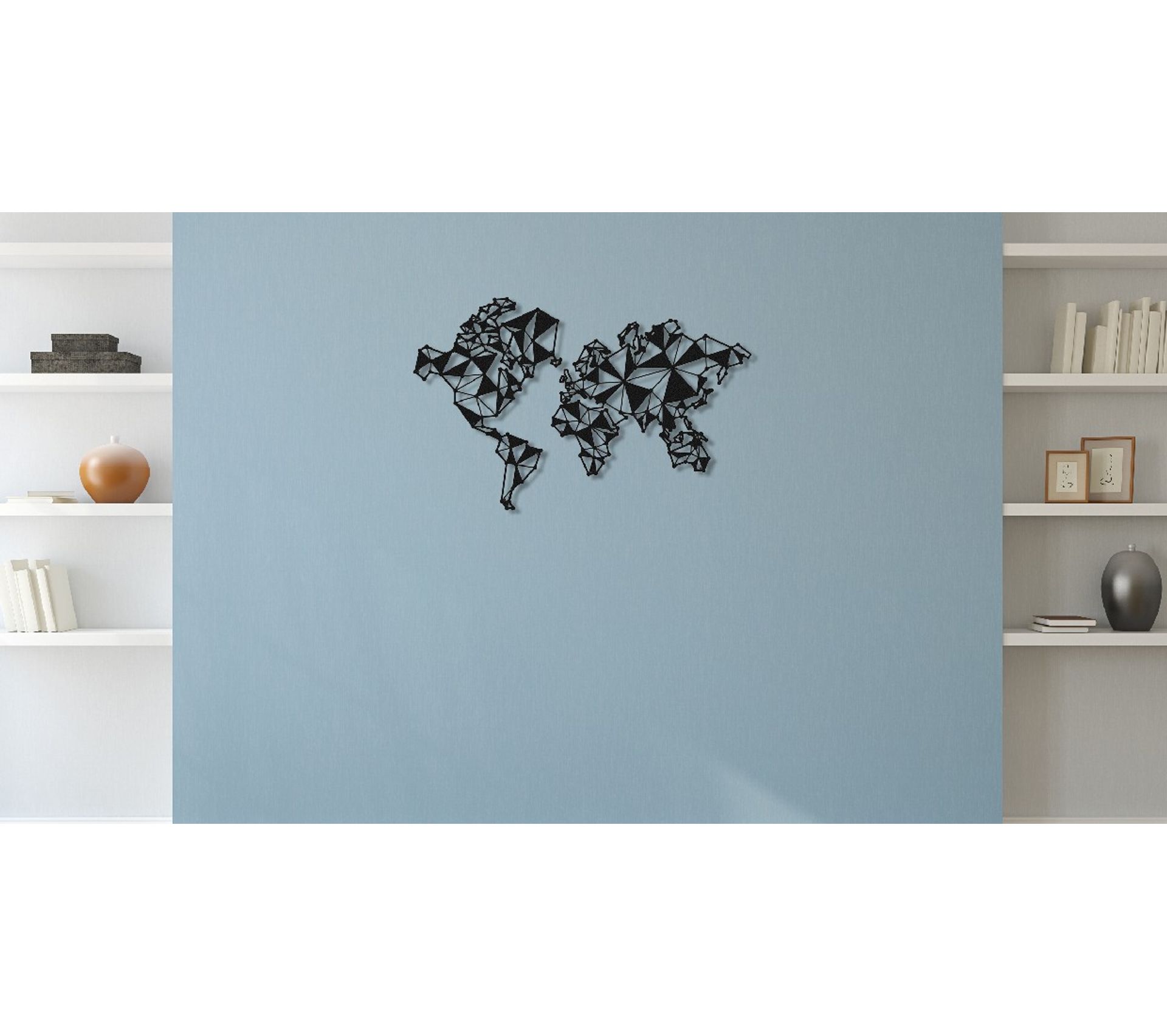 Décoration Murale World Map Series En Métal, Noir 110 X 1,5 X 70 Cm Toute l'offre décoration