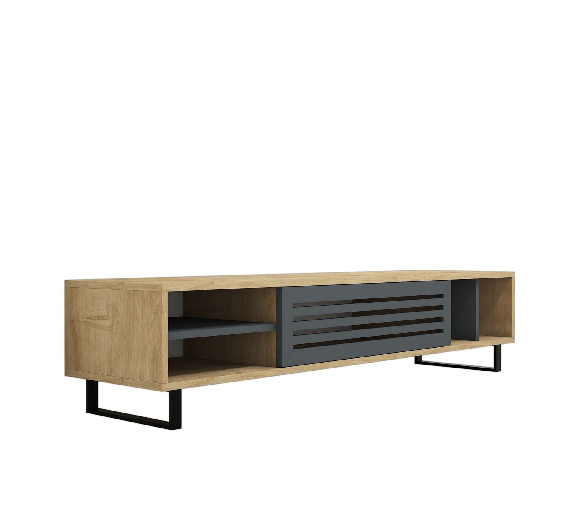 meuble tv anthracite et bois