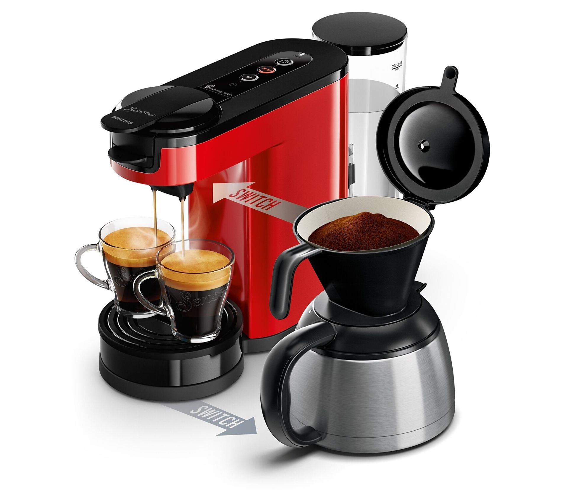 Cafetière à dosette Senseo PHILIPS HD6592/81 Switch rouge - Toutes les ...