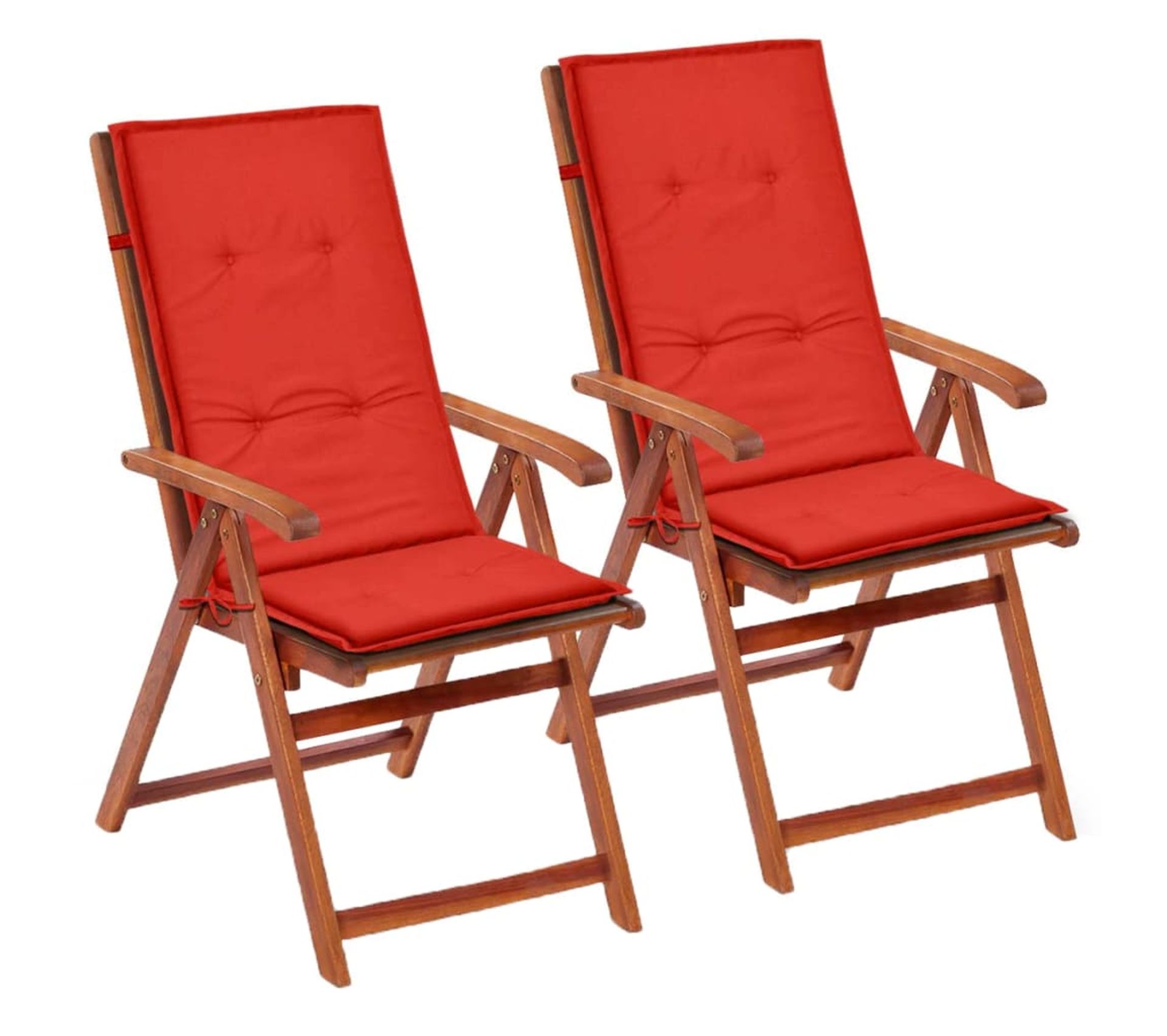 Coussins De Chaise De Jardin Dossier Haut Lot De 2 Rouge Tissu coussins-de-chaise-de-jardin-dossier-haut-lot-de-2-rouge-tissu