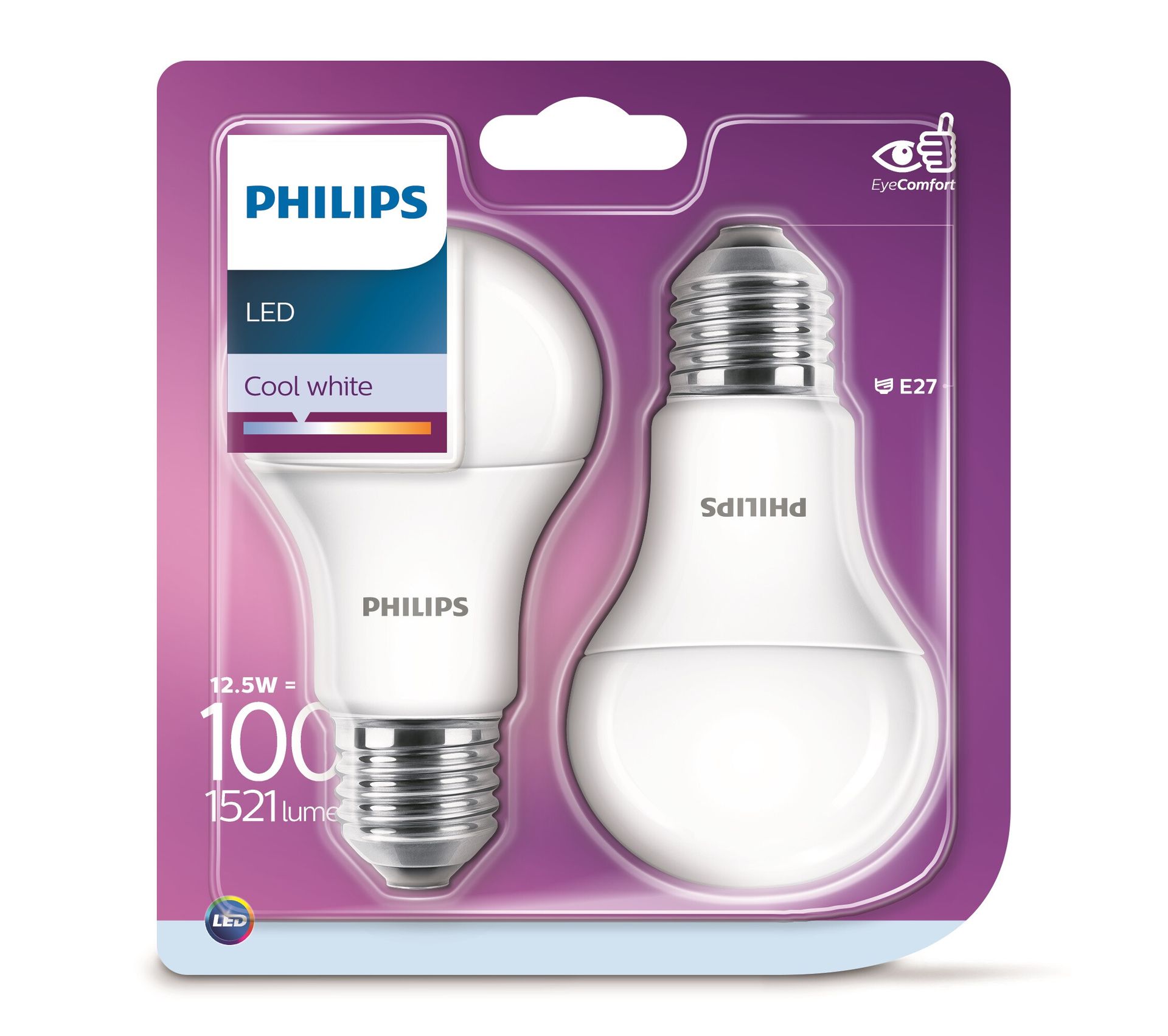 Ampoules LED STD EQ100W E27 PHILIPS LOT DE 2 Blanc froid Ampoule BUT