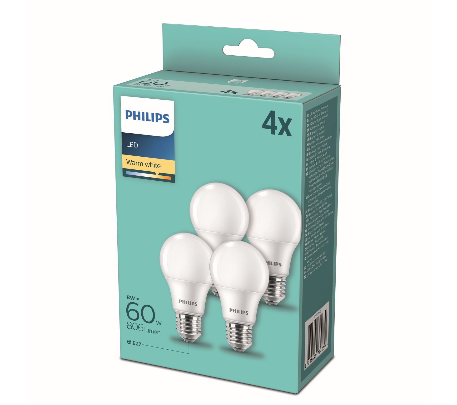 4 LED standard 60W E27 LOT AMPOULES blanc chaud Ampoule BUT