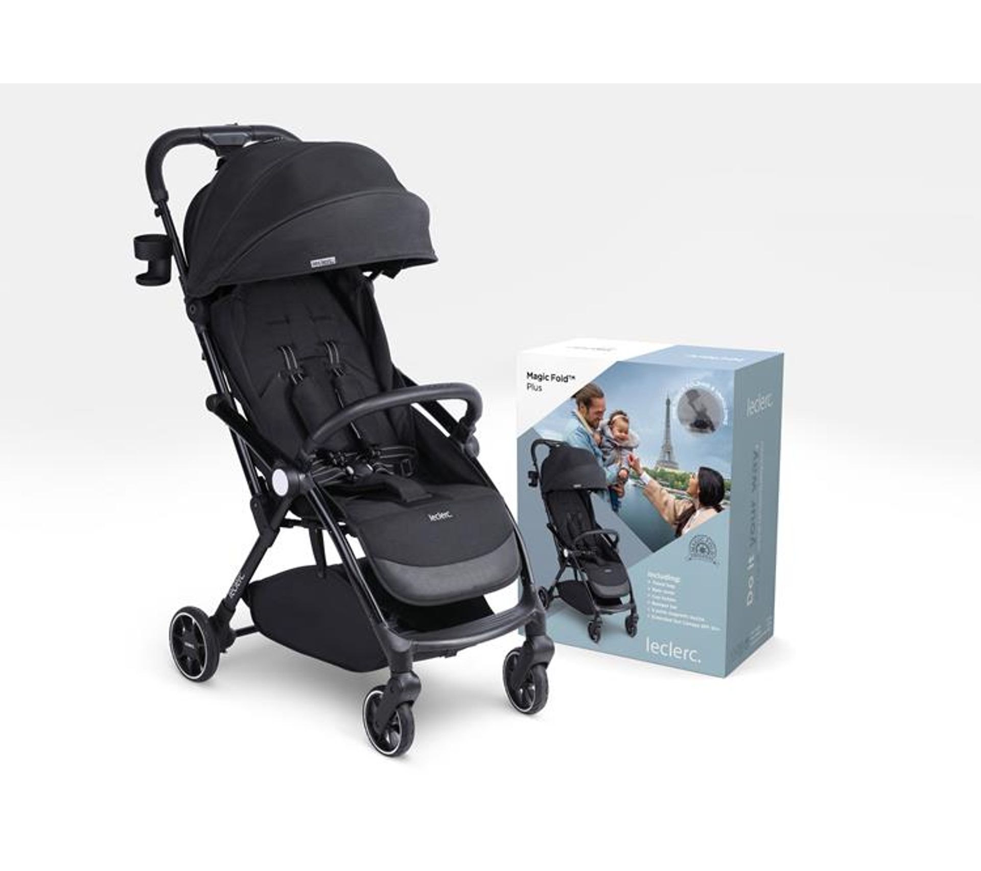 Poussette 4 Roues Magic Fold Plus Noir Poussette But