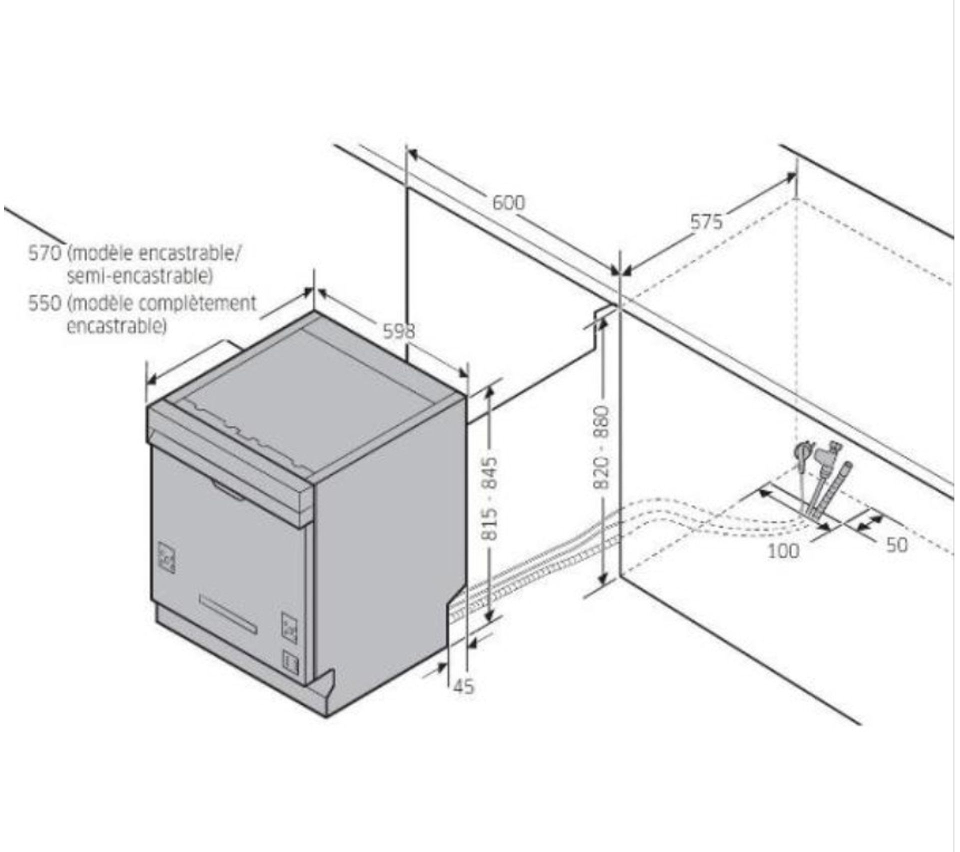Lavevaisselle 60 cm 14c 44db A+++ Intégrable Avec Bandeau Inox