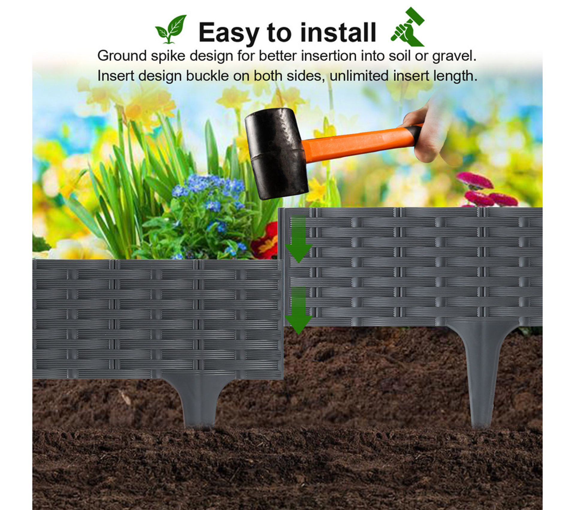 Bordure De Jardin - Cellfast - Unibord - Plastique - Noir - Résistant