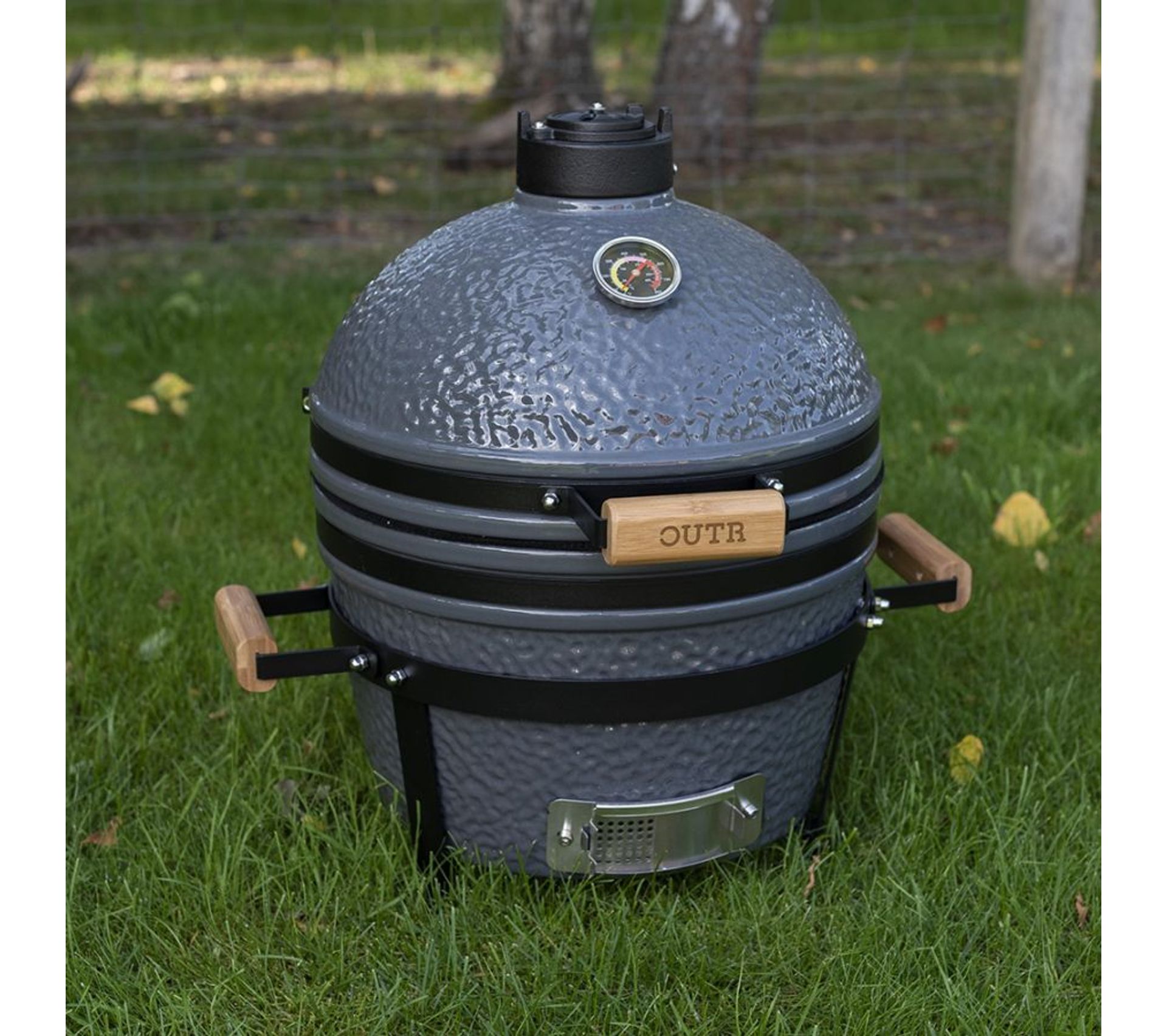 Barbecue Céramique Kamado Medium 40 Cm Gris Toute l'offre barbecue et