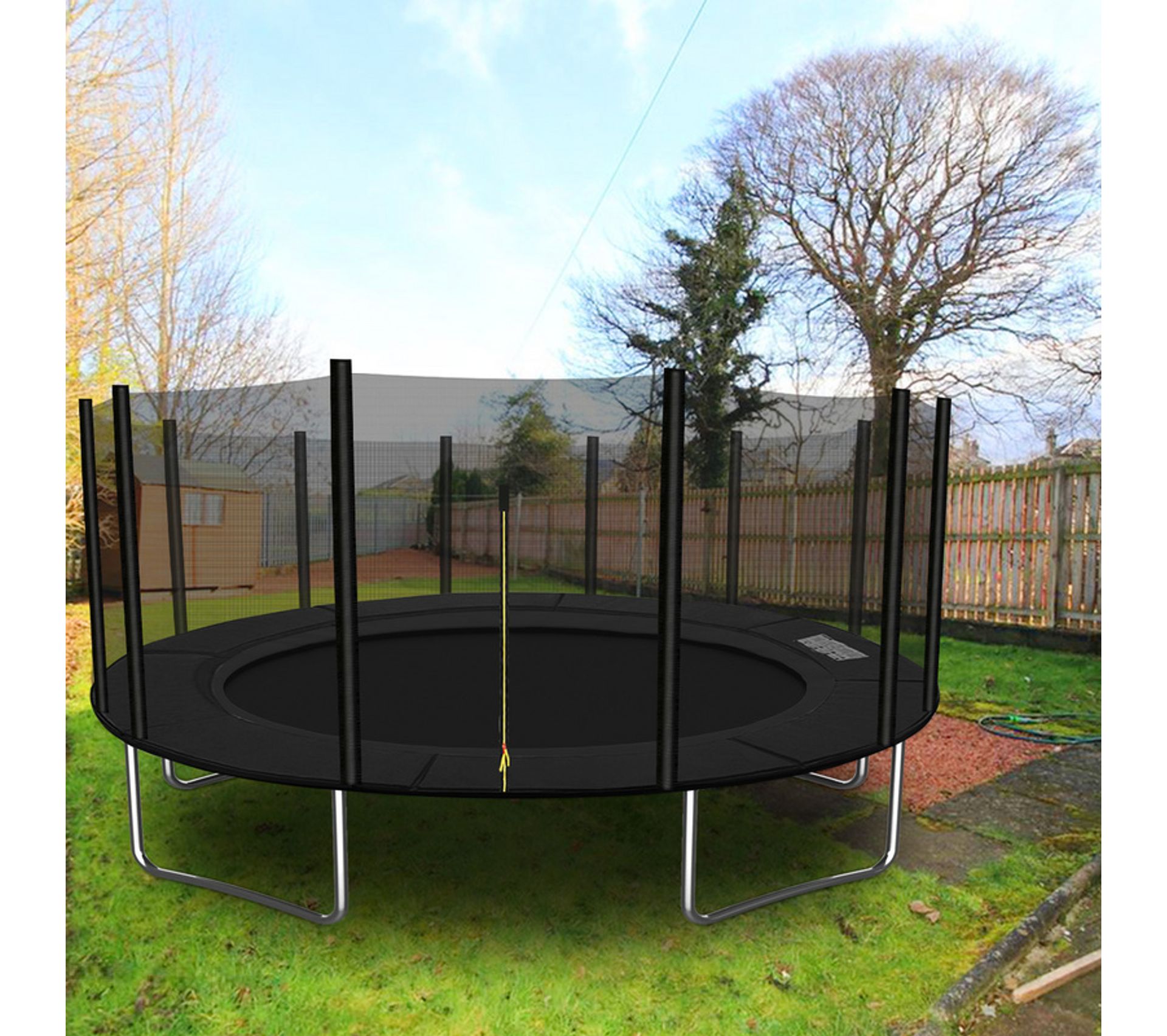 Filet De Sécurité Remplacement Trampoline 244 à 427 Cm - Enceinte UV Résistante Avec Zip Pour Trampoline Rond